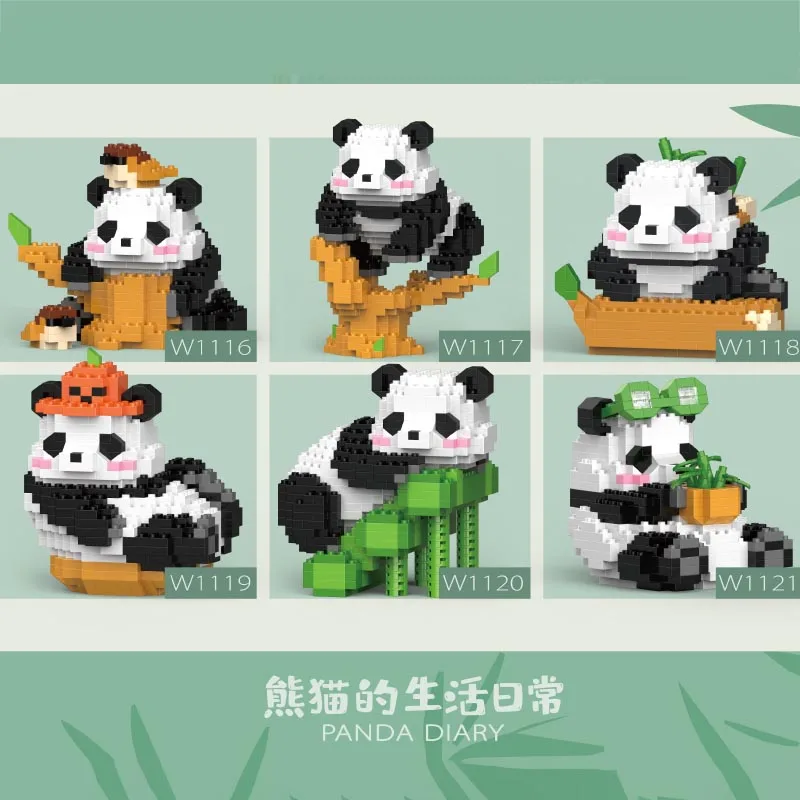 

Панда дневник кукла Menglan Кормление Воробей с лампой микрочастицы строительные блоки модель Сборка детские игрушки для девочек мальчиков подарки