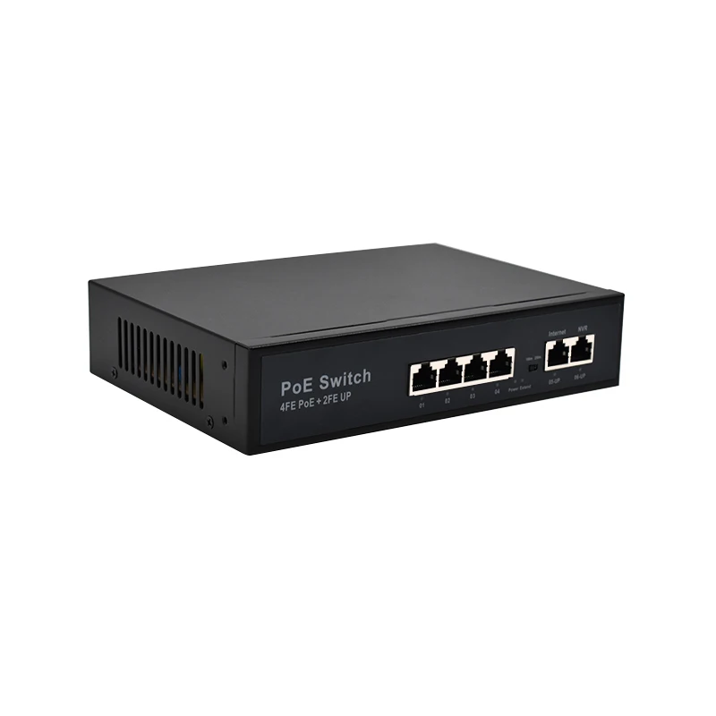 Wanglink 10/100 Switch Converter 4 Ethernet Port Small Lan Switch 2 Uplink Port POE Switch