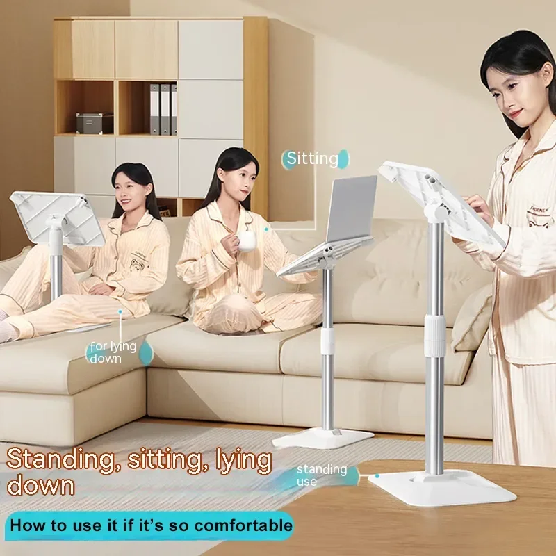Oatsbasf-altura Piso Suporte de Leitura Ajustável Tablet Stand Estante Livro Levantável Mesa de Leitura Pad Dobrável Suporte Laptop 4378cm - Imagem 5