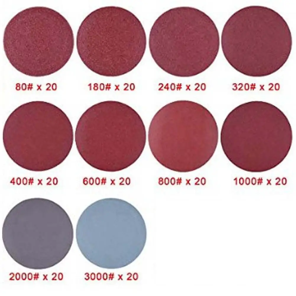 120Pcs 2 inch 50mm Sanding Discs Pad Kit for Polish Drill Grinder Rotary Tools with Backer Plate Include 60-3000 Grit Sandpapers
