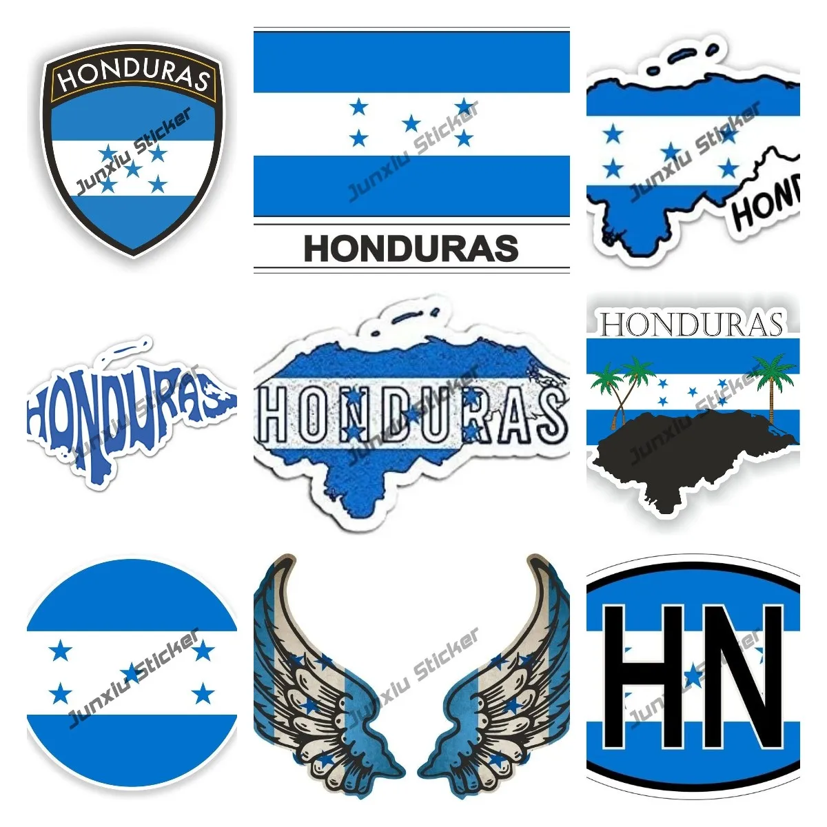 

Honduras Flag Wings Creative Motorcycle Car Stickers Decal Anime Cute Accessories Waterproof Car Decal Bumper Honduras Map