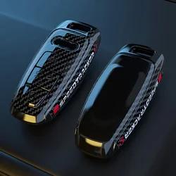 Premium ABS Car Key Case Cover for Audi - Sleek and Durable Design, Ideal Auto Accessory (Carbon)