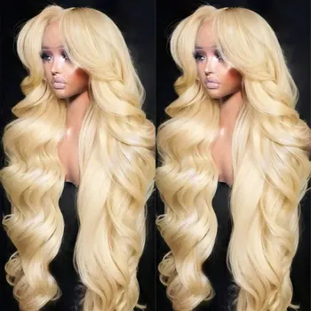 13x4 HD 613 Blonde Body Wave Lace Front Wig Human Hair with Baby Hair 180 Density Water Wave Lace Front Wigs Human Hair Glueless 1