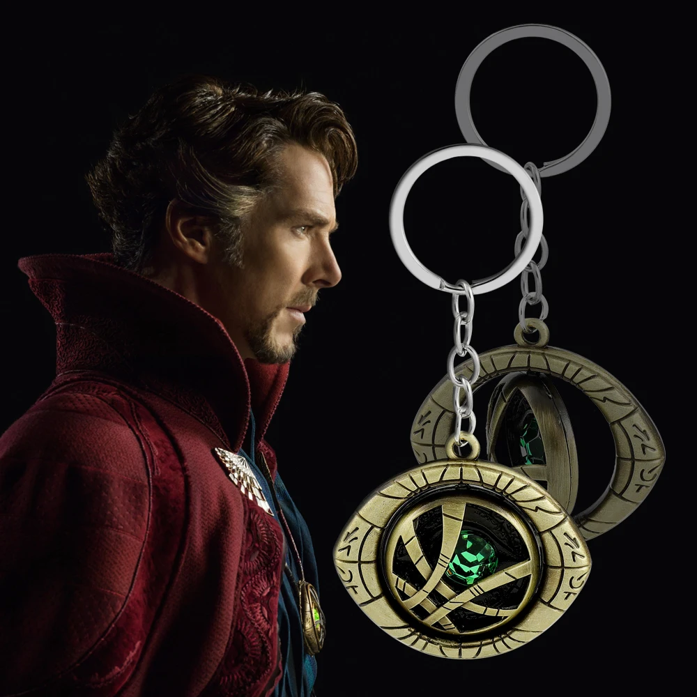 Marvel Doctor Strange Keychain Vintage Ruotato Eye Pendant Portachiavi Boy Toy Accessori Per Gioielli Eye Of Agamotto Portachiavi