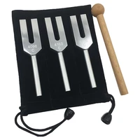 Angel Tuning Fork Set - 4096 Hz, 4160 Hz, 4225 Hz - Therapeutic Instrument Set with Wooden Strike and Storage Bag 1