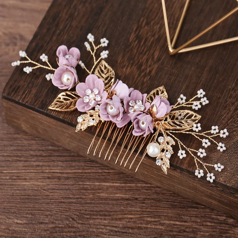 Hair Jewelry Flower Hair Combs Gentle Color Stable Grip Headpiece DIY Accessory Styling