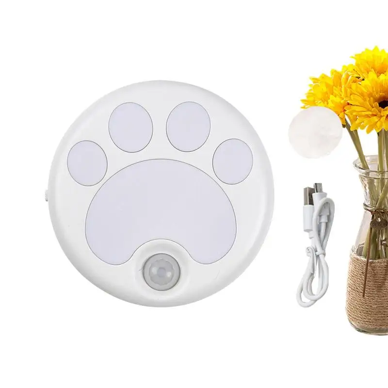 

Creative Cat Paw Smart LED Night Light PIR Motion Sensor USB Rechargeable Bedroom Decor Staircase Closet Decor