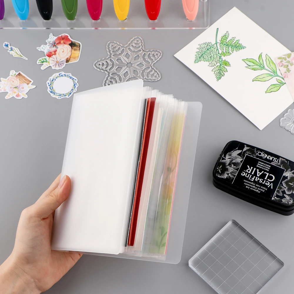 A6 Size Clear Sticker Photo Storage Album With 40 Pages Booklet Book Binder Stamp Cutting Dies Storage Book Organizer Folder