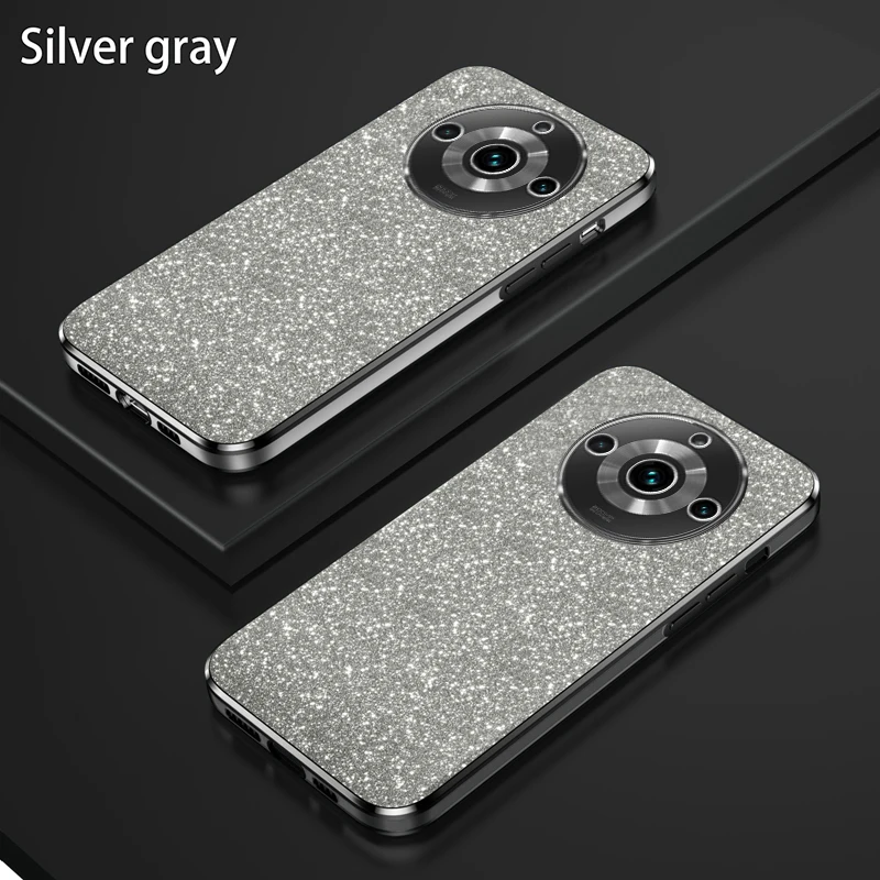 Luxury Bling Electroplate Glitter Phone Case with Soft TPU Bumper and Clear Back Cover