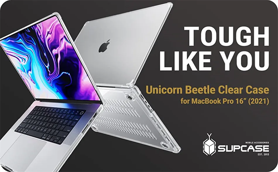 supcase para macbook pro ub claro max fino caso de proteção clara