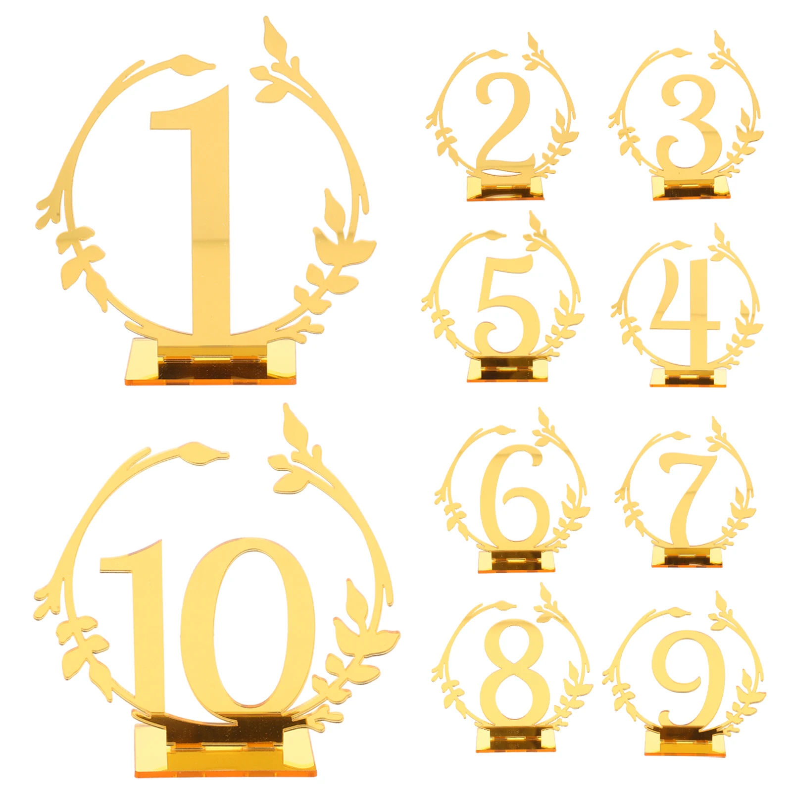 10Pcs Acrylic Table Number Plate For Banquets Restaurants Reserved Signs Place Cards Seating Card Holders Festive Supplies
