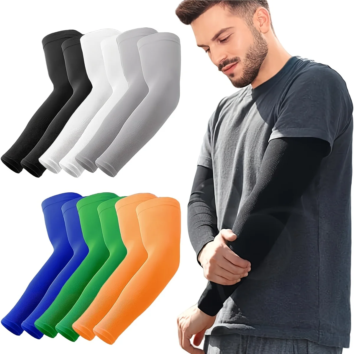 Sun Protection Arm Sleeves 4 Pairs Unisex Breathable Cooling For Outdoor Activities Cycling Running Mountaineering