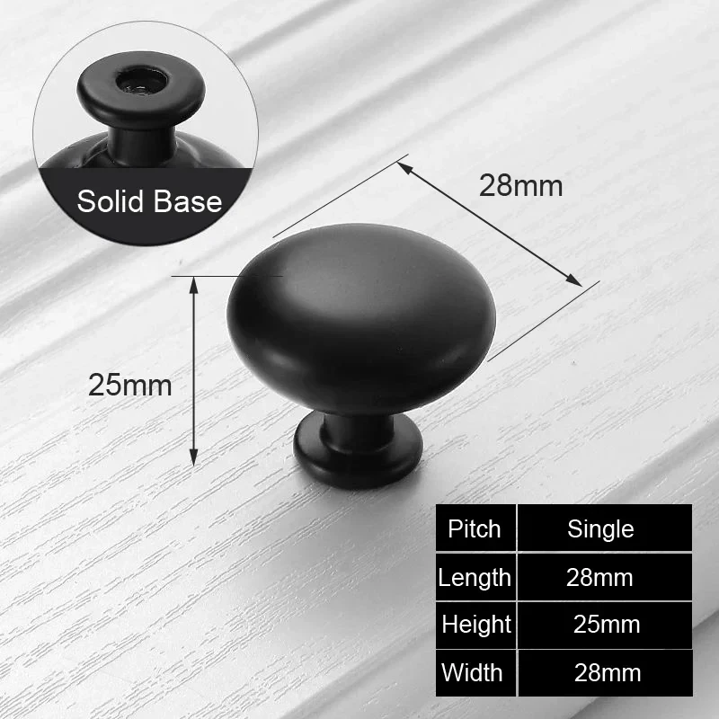 Sleek Black Aluminum Bedside Cabinet Pulls - Minimalist Furniture Hardware Handles