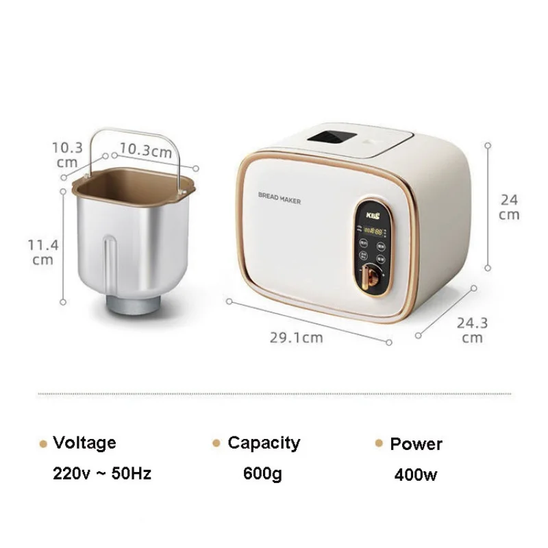 Electric Household Bread Machine Automatic Toaster Mini Bread Machine Multifunctional Breakfast Toaster Non-stick Easy to Clean
