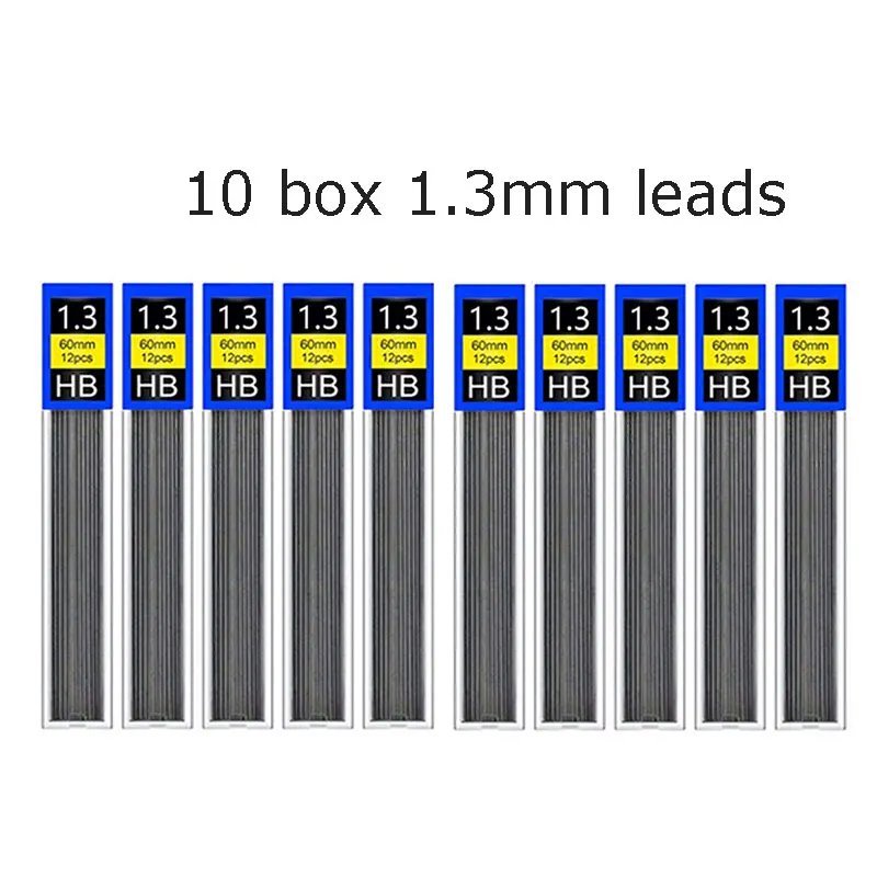 10 Pcs/Set 0.3/0.5/0.7/0.9/1.3/2.0mm HB Leads Refill for Mechanical  Pencil Replacement Refill Leads  Supplies Stationery 5