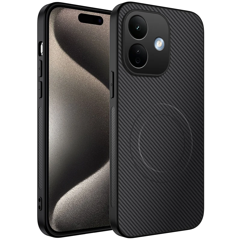 Deluxe Carbon Fiber Textured Frosted Magnetic Phone Case
