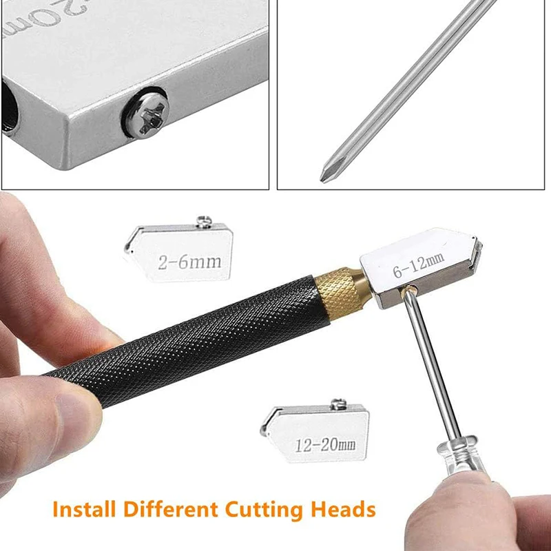 Diamond Glass Cutter Professional Manual Glass Floor Tile Cutter Tool 2-20mm Cutting Tools Construction Tools Set 6PCS glass cutter tile glass cutter tile cutting tool