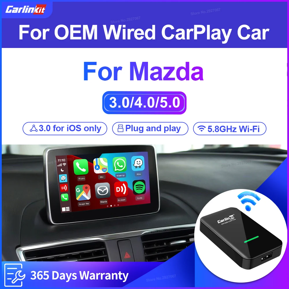 Carlinkit 5.0 4.0 3.0 Adattatore Wireless Carplay Cablato A Wireless Apple Car Play Box Per Mazda Cx-5 Cxsicura 8 Cx-9 Mx-5 Mazda6 Cx-30