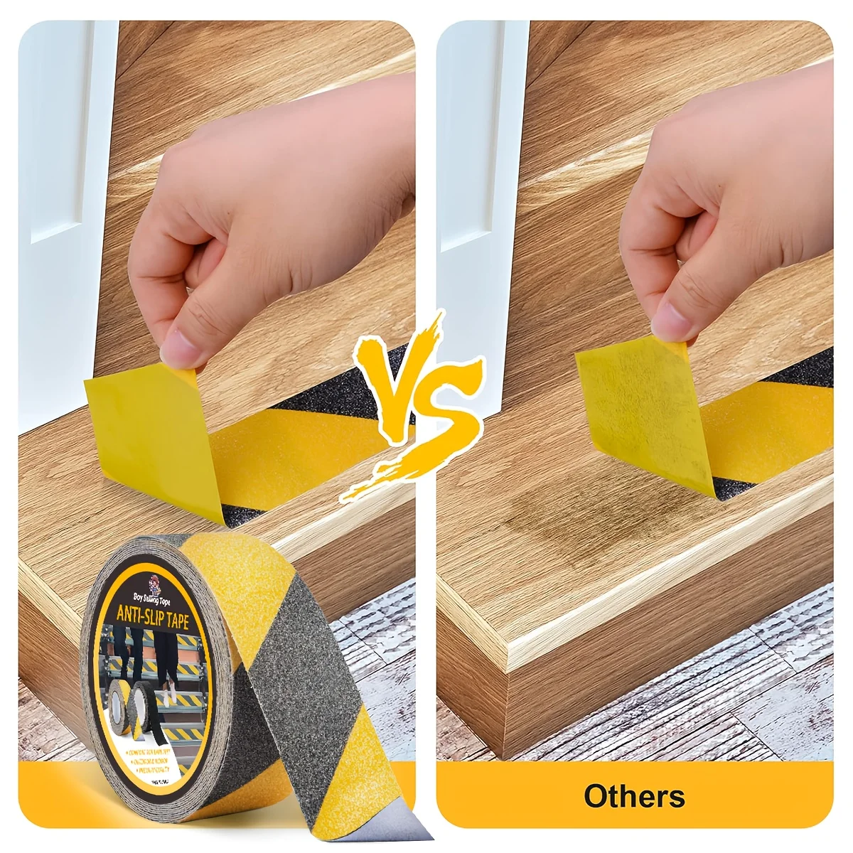 Enhanced Anti-Slip Safety Grip Tape for Stairs, Floors, and Bathrooms