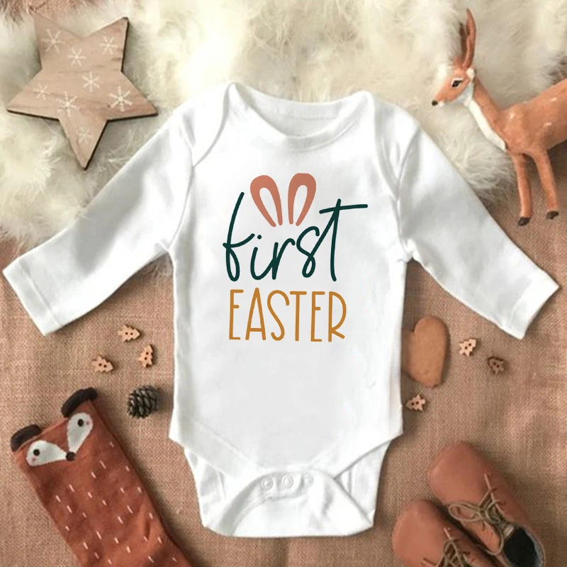 My 1st Easter Newborn Baby Spring Summer Rompers Infant Body Long Sleeve Rabbit Jumpsuit Easter Outfits Toddler Boy Girl Clothes 5