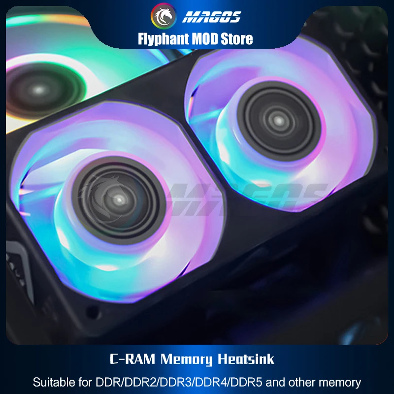 Alseye-controlador do Radiador Ram Refrigerador de Memória Overclocking Controle de Temperatura Ventiladores Duplos para Ddr Ddr2 Ddr3 Ddr4 Ddr5 Argb 5v