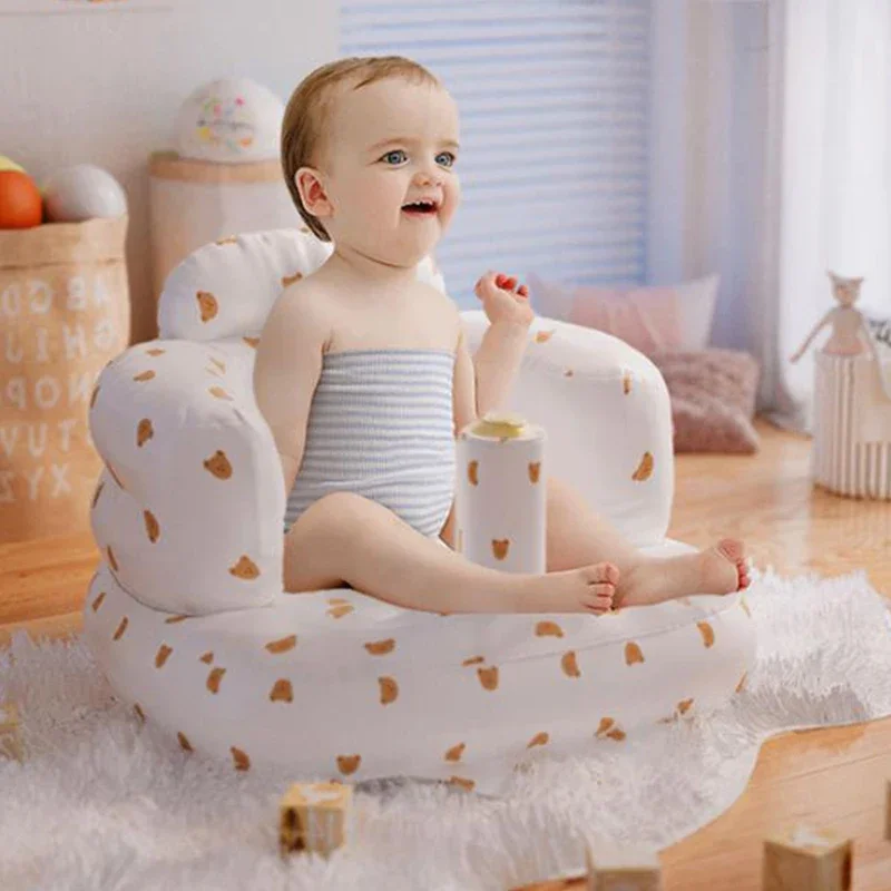 Baby Inflatable Sofa Children Puff Portable Bath Chairs PVC Multifunctional Seat Practice Baby Sitting Shower Chair Floor Seater - Image 5