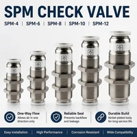 1PCS Pneumatic One-way Through Panel Non Return Check Valve SPM  4mm 6mm 8mm 10mm 12mm Push In Quick Connect  Air Hose Fitting 1