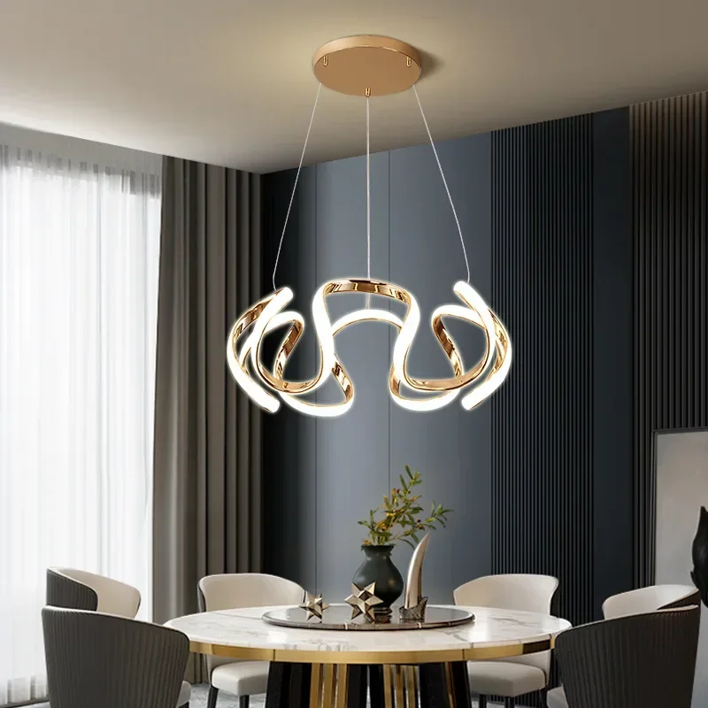 

Nordic Luxury Dining Room Chandelier Simple Creative LED Ceiling ChandelierS with Remote Control Modern Hanging Lamp