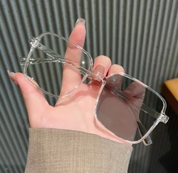 Women's Trendy Photochromic Sunglasses - Fashionable Color - Changing Myopia Glasses - 0(anti - blue light) (Transparent(gray))