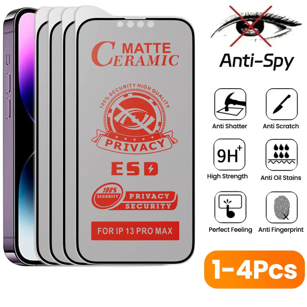 Matte Ceramic Privacy Screen Protector (1-4 Pack)