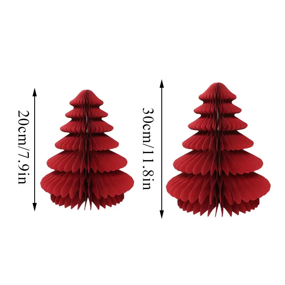 Christmas Honeycomb Ball 3D Christmas Tree Ornament Paper Hanging Xmas Decoration Party Favors Navidad New Year Kids Gift