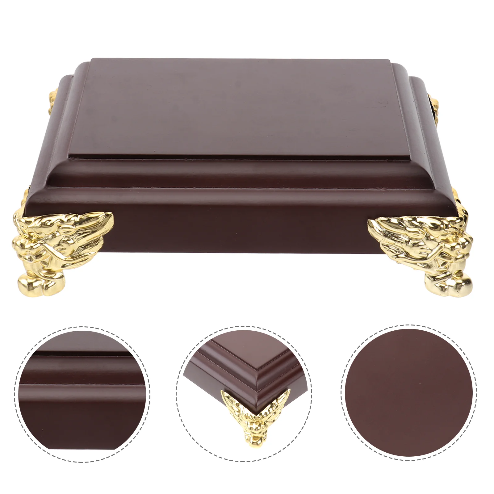 

Wood Carving Bracket Decorative Statue Stand Craft Storage Holder Adornment Base Wooden Strange Stone Figurine Crafts