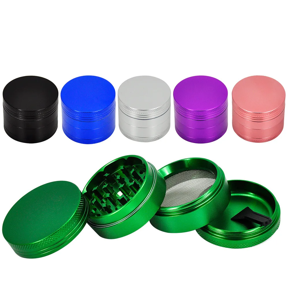 4-Pieces 40Mm Herb Tabacco Grinder Accessori Per Fumatori Manuale Hand Grass Spice Alluminio Zinco Grinder Pipa Da Fumo