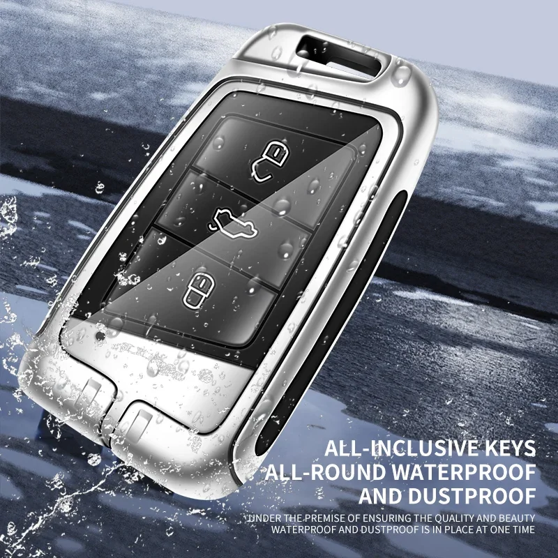 Car Key Case Cover Holder Shell Fob for Skoda Kodiaq Zinc Alloy Protection Key Chain Buckle Keyless Accessories