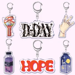 Hot Korean Kpop Band Seven Key Chain Key Ring Keychain for Accessories Bag Agust D Day Pendant Keyring Chains Jewelry Fans Gifts