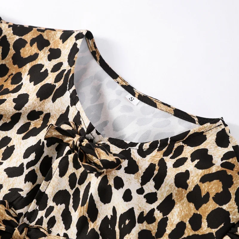 Chic Leopard Printed Lace Up Top For Women Casual V Neck Sleeveless Vest New Spring Summer Female High Street Wasitcoat