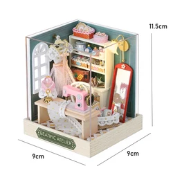 Handmade Wooden Dollhouse 3D Puzzle Craft Kit - Perfect Birthday Gift (QT-047 with covers)
