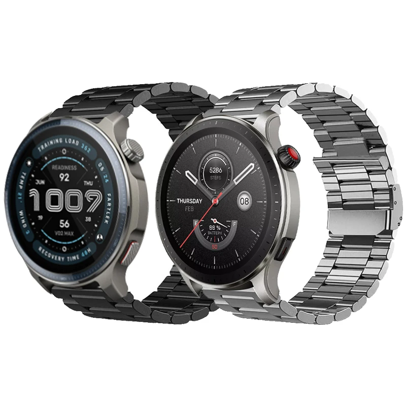 amazfit gtr 4/2e/bip 6/5 smartwatch 액세서리 밴드 용 amazfit balance 2/gtr 3 팔찌 스트랩 용 22mm 스테인레스 스틸 밴드