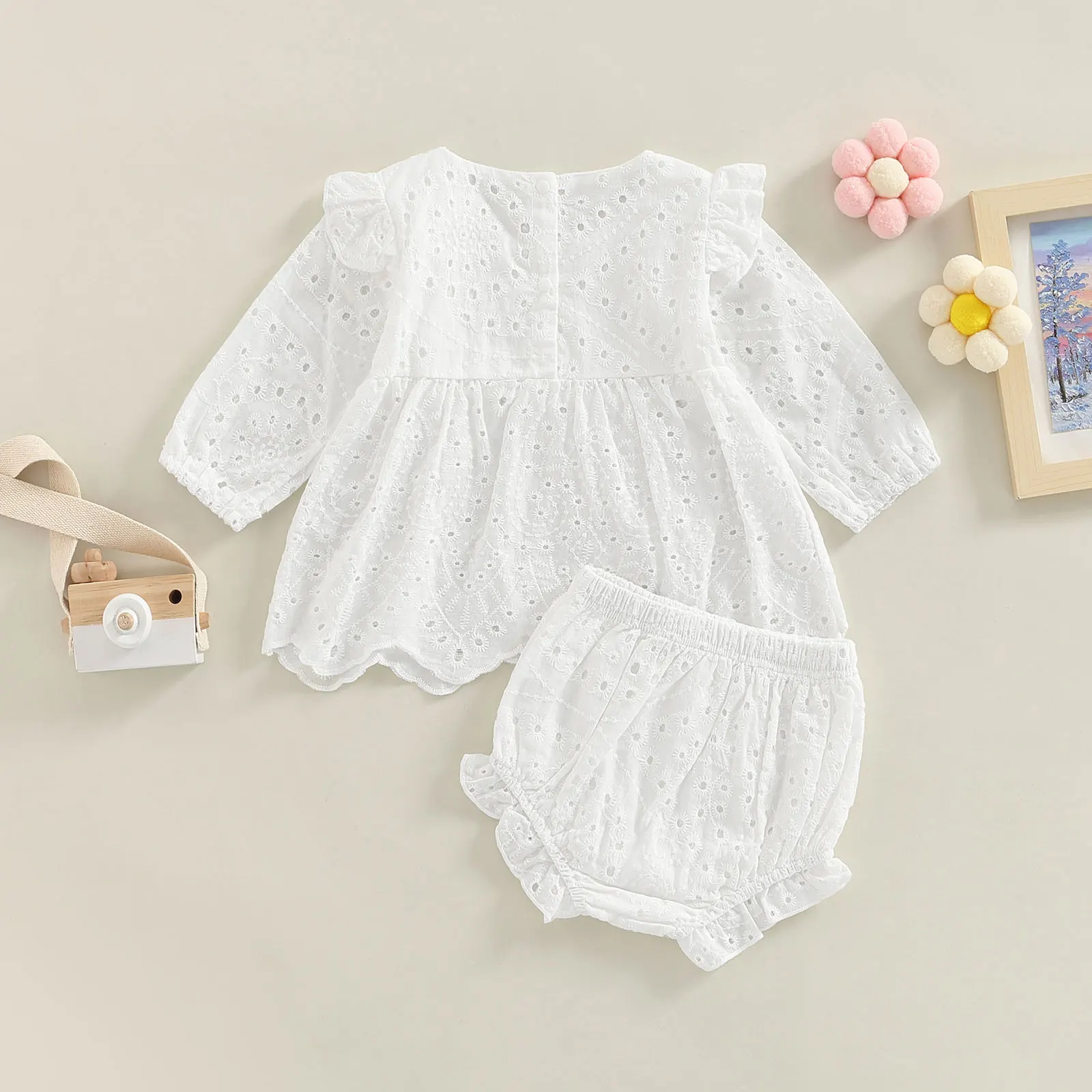 Baby Girl Long Sleeve Top & Shorts 3