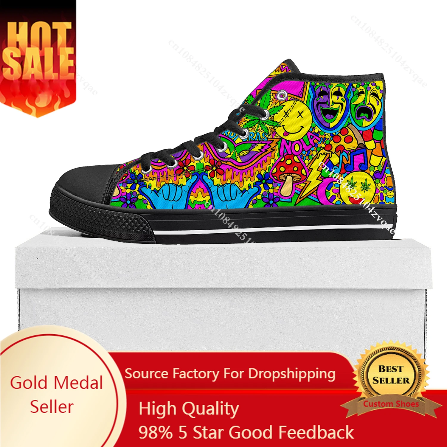 Funny Retro 80s 90s Icons High Top High Quality Sneakers Mens Womens Teenager Canvas Sneaker Custom Made Shoe Couple Shoes