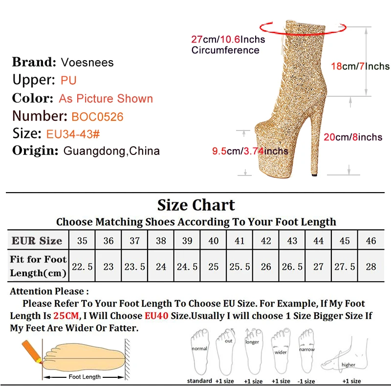 2025 Ankle Glitter Boots Night Club Party Boots For Women Sequined Lady Shoes 20CM/8Inch Platform High Heels Bling Ankle Boots
