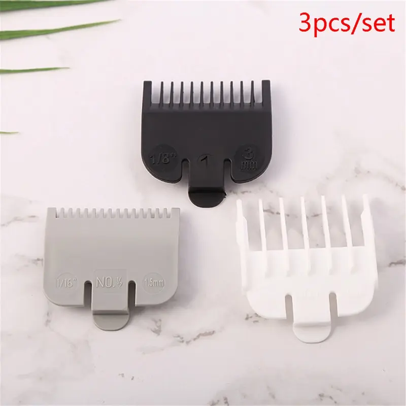 

3pcs 1.5mm/3mm/4.5mm Hair Clipper Replacement Sheath Limit Comb Accessory Guide Comb Professional Suitable For Wahl Trimmers