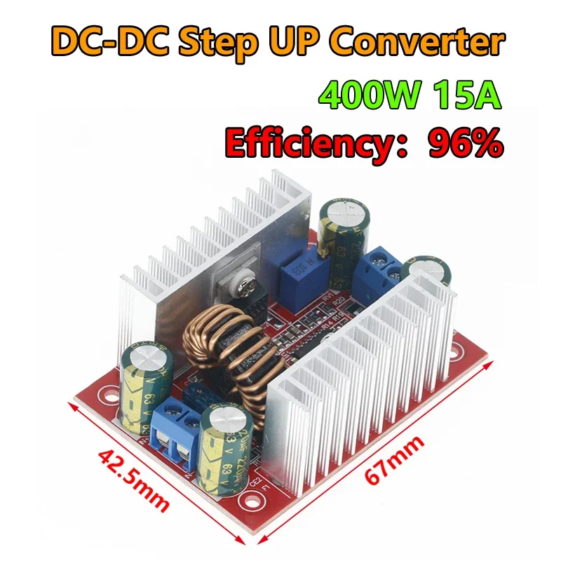 400W DC-DC Boost Converter Module – Adjustable Voltage/Current, Constant Power Supply