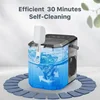 Silonn Bullet Ice Maker Countertop, Portable Ice Machine with Carry Handle, Self-Cleaning Ice Makers with Basket and Scoop 6