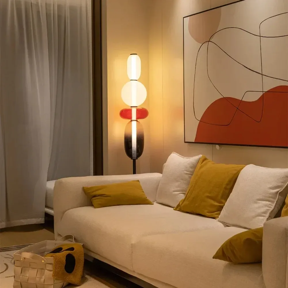 

Italian Creative Colored Glass Designer LED Floor Light Living Room Bedroom Study Table Lamp Indoor Lighting Decor Candy Lights