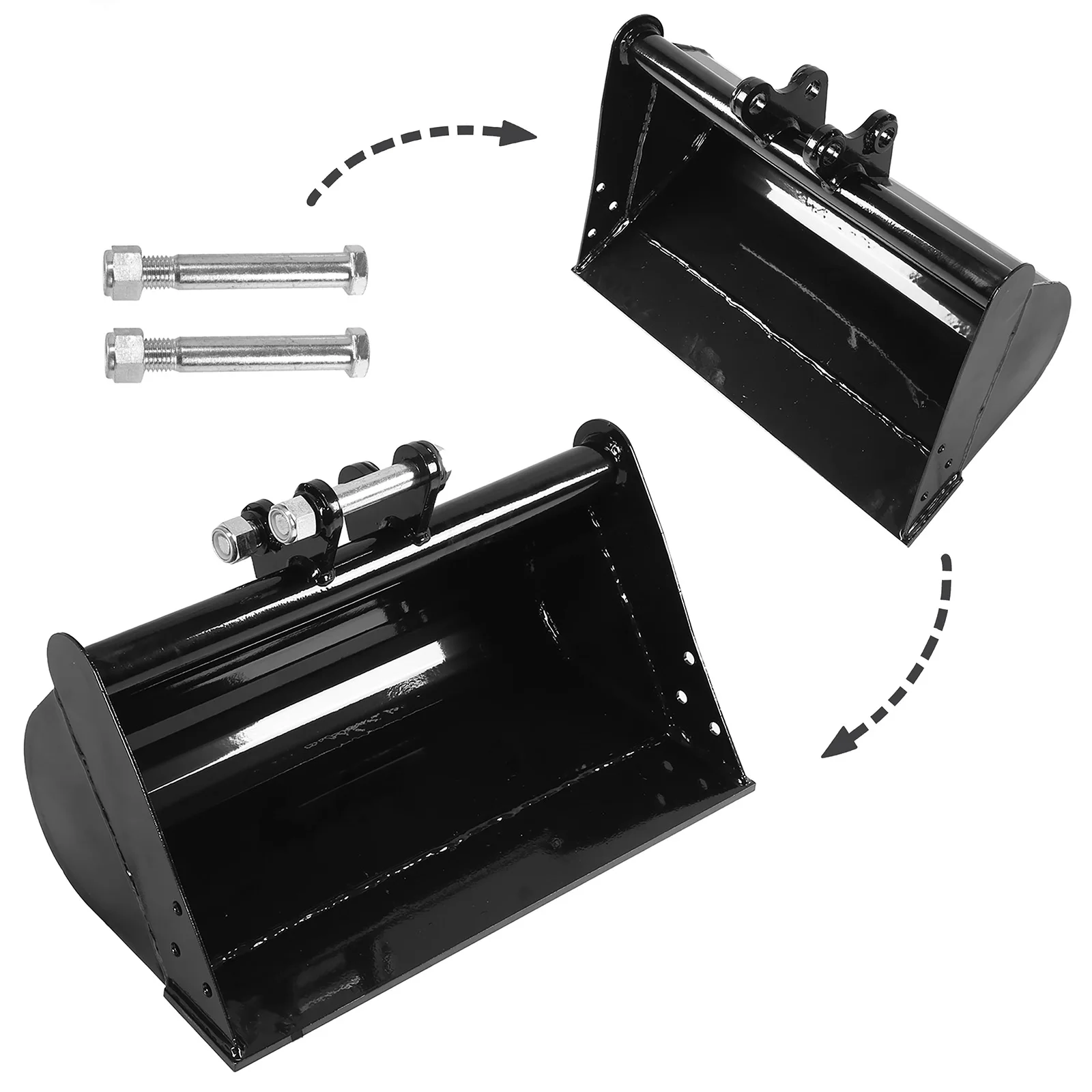 Plain Mud Bucket Grading Attachment for Excavators Heavy Duty Metal Construction Equipment Suitable for Landscaping Earthmoving