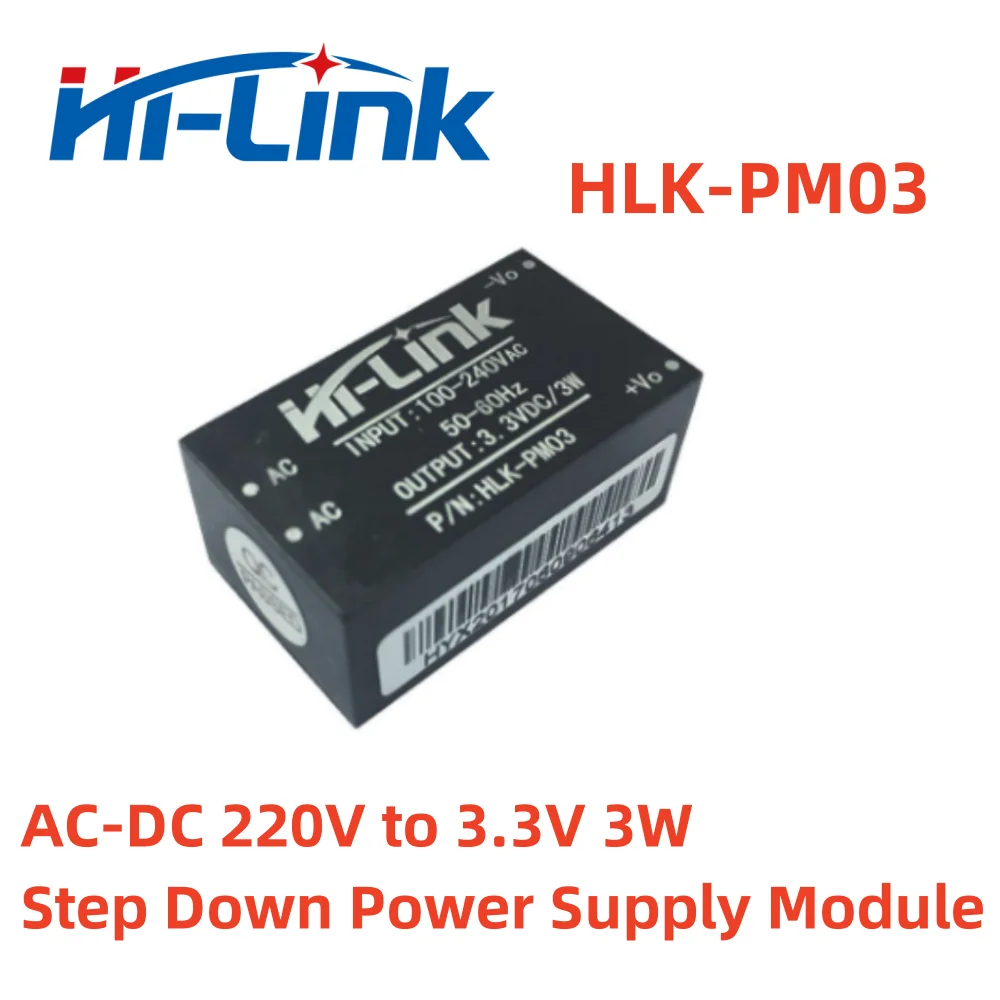 

Free Shipping 2pcs/Lot Hi-Link HLK-PM03 AC-DC 220V to 3.3V 3W Step Down Buck Isolated Power Supply Module