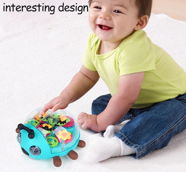 Electric Music with Light Beetle Toys 360° Rotation Walking Cute Interactive Sound Toy Early Education Toys for Kids Baby Childs 3