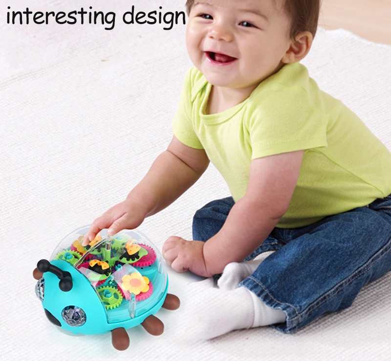Electric Music with Light Beetle Toys 360° Rotation Walking Cute Interactive Sound Toy Early Education Toys for Kids Baby Childs 5
