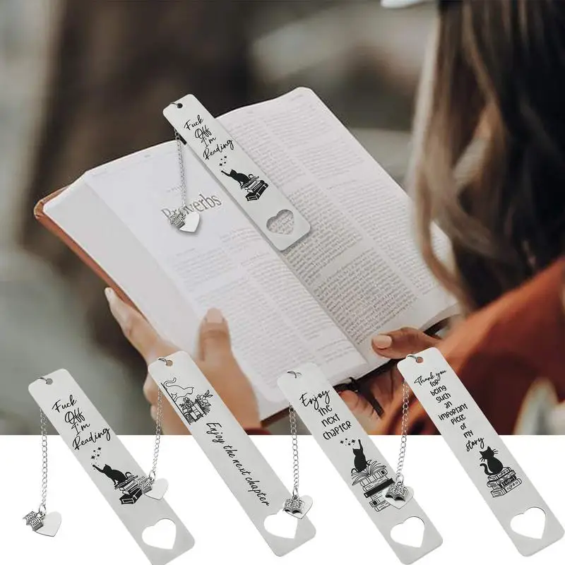 

Stainless Steel Reading Page Book Mark for Kids Teacher's Day Graduation Student Gift Stationery Book Cat Book Markers